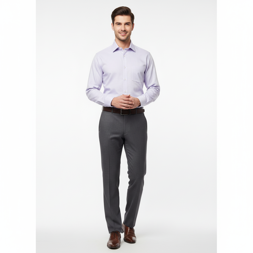 Micro Check Dress Shirt for Men